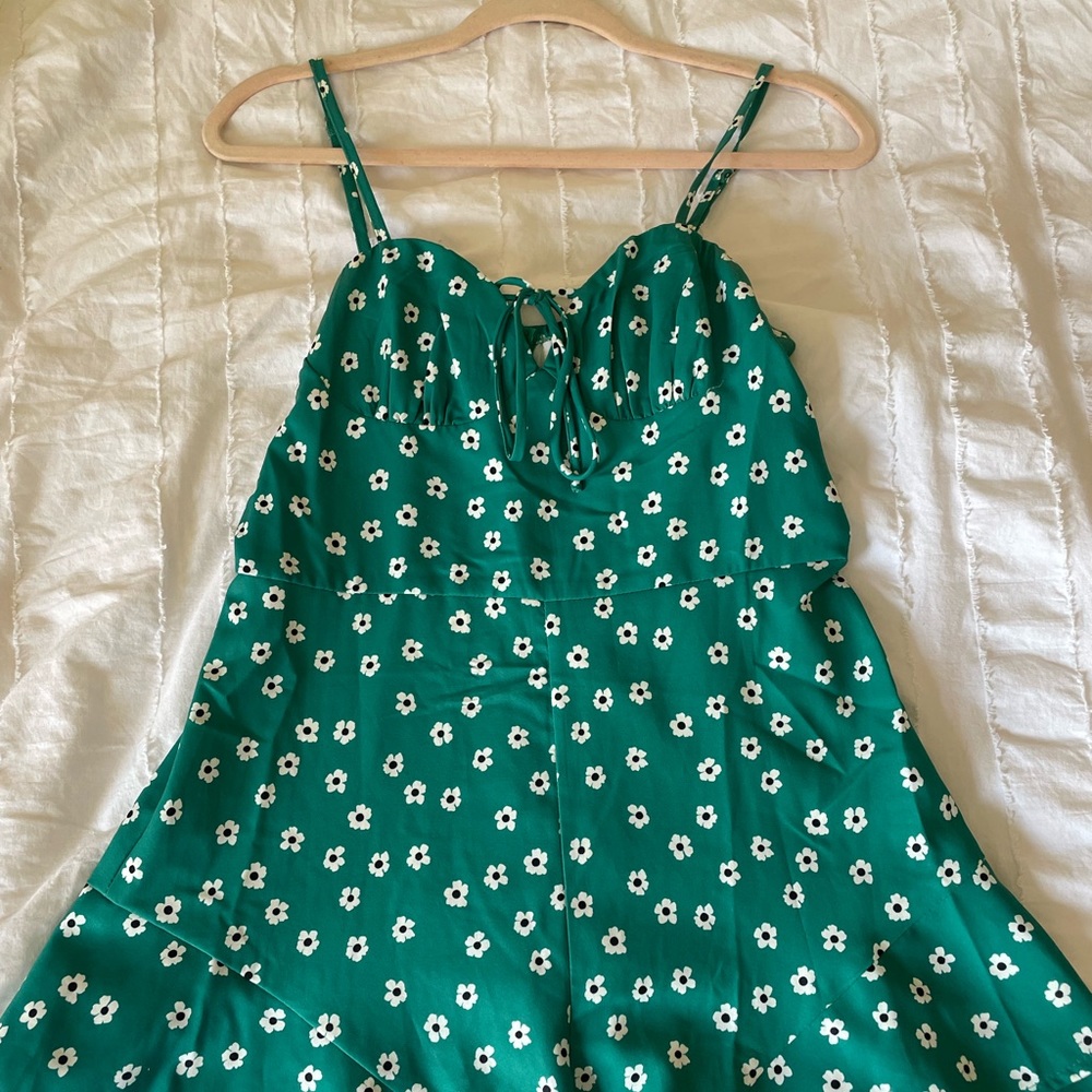 Boutique floral green romper